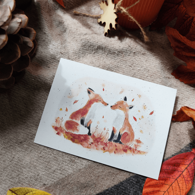 Amitié d'automne - carte postale 