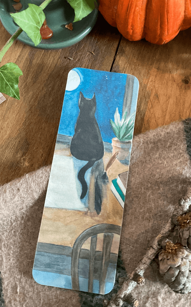 Le chat au clair de lune - marque-page