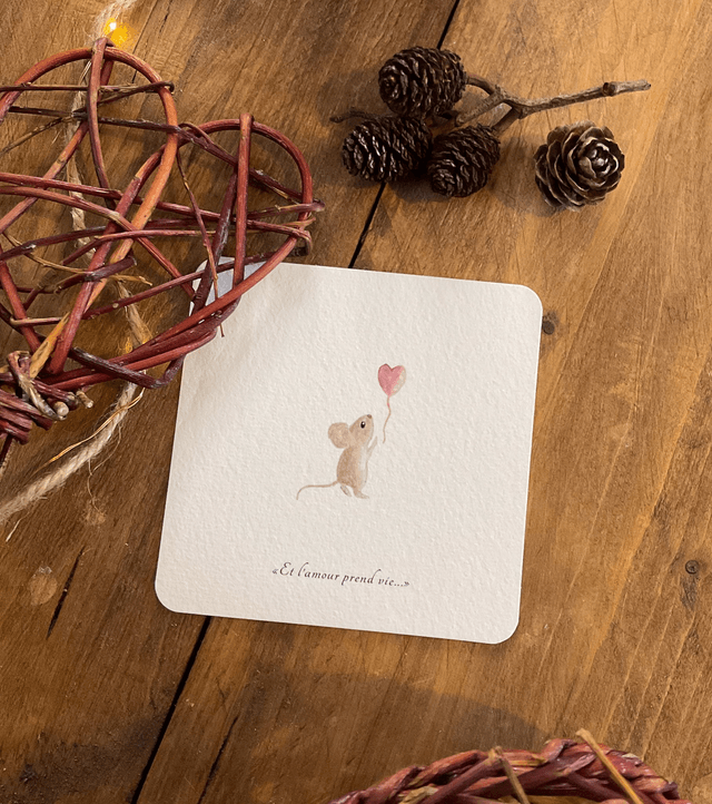 L'amour prend vie - carte postale Saint Valentin