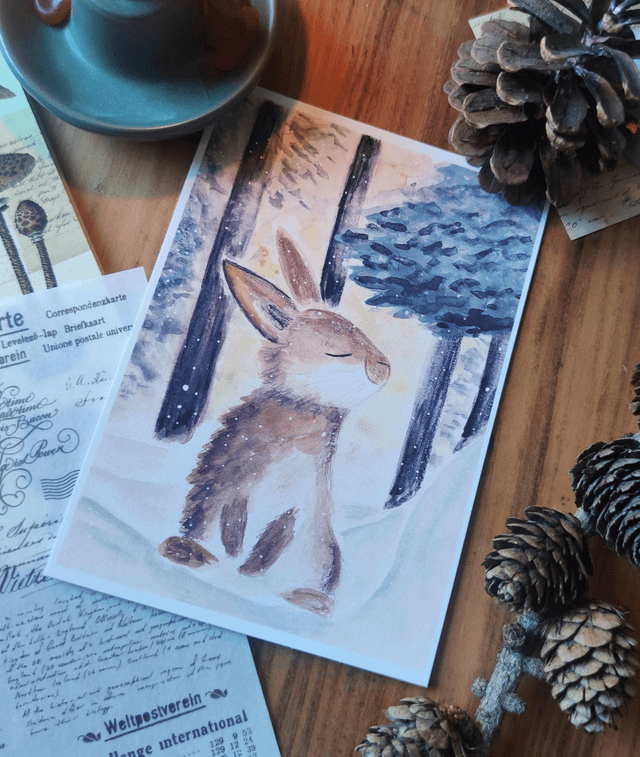 Lapin des neiges - marque pages