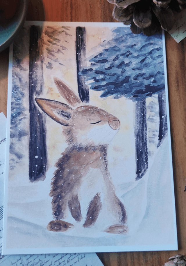Lapin des neiges - marque pages