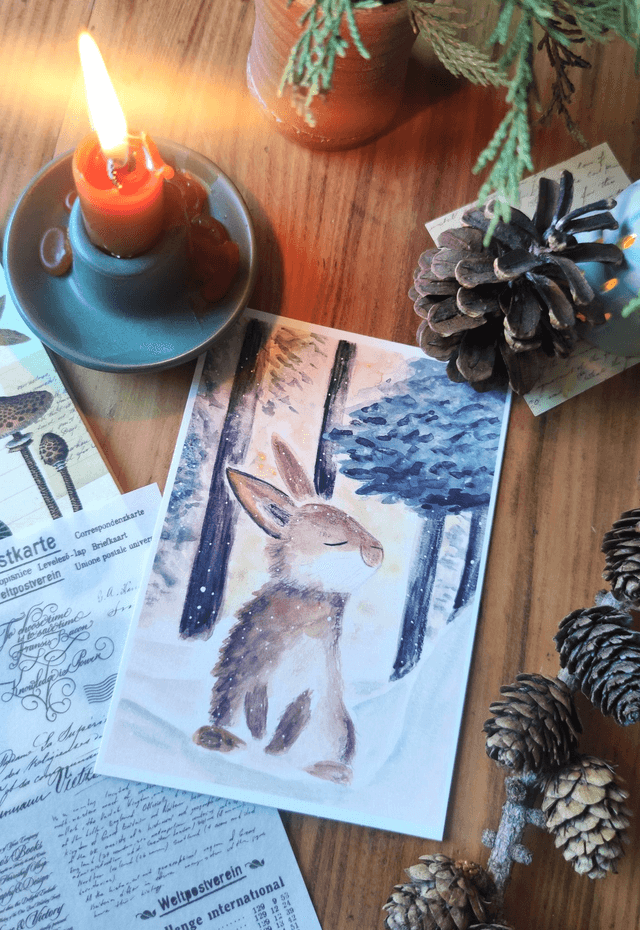 Lapin des neiges - marque pages
