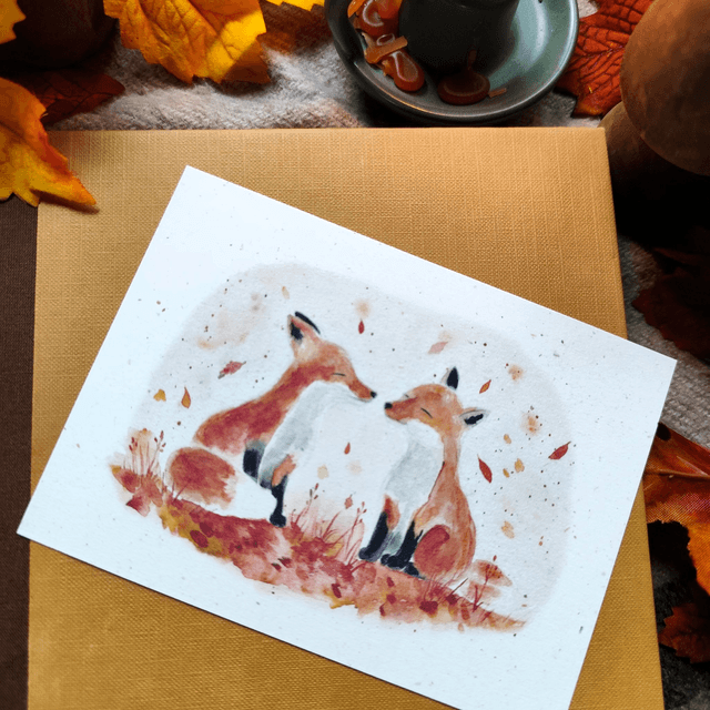 Amitié d'automne - carte postale 
