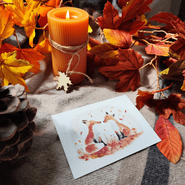 Amitié d'automne - carte postale 