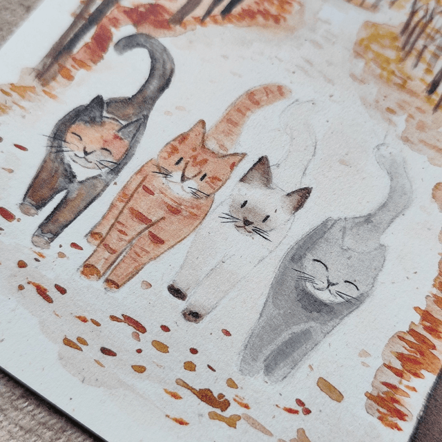 Copains d'automne - carte postale