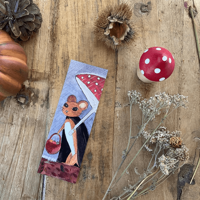 Souris sous la pluie - marque-page