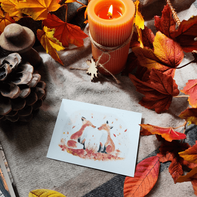 Amitié d'automne - carte postale 