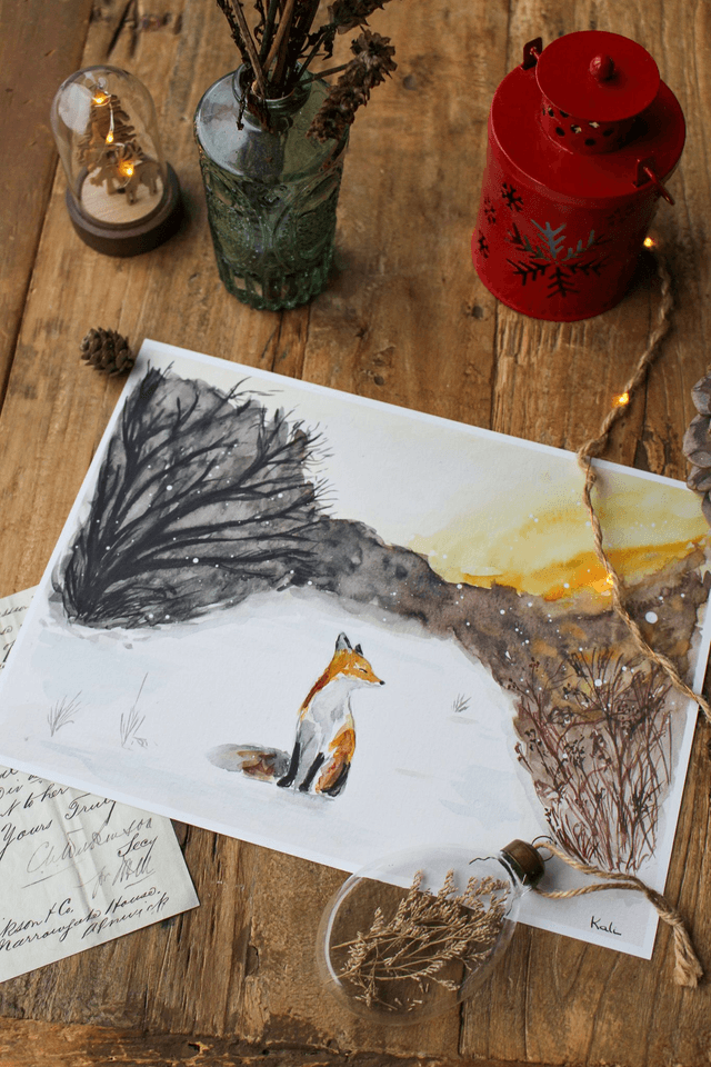 L&#039;instant du renard - carte postale
