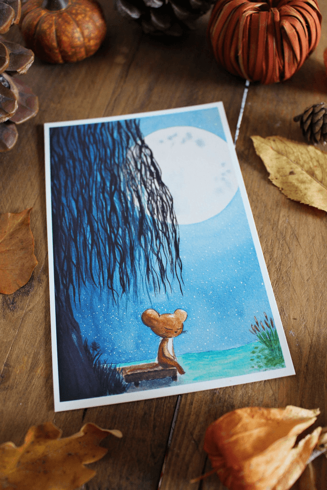 Au bord de l&#039;eau - carte postale