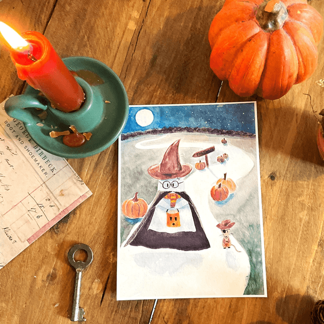 Chasse aux bonbons - carte postale